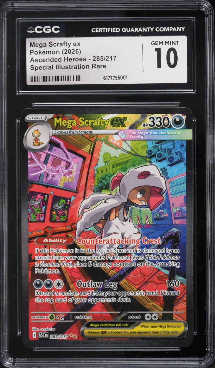 2026 Pokemon Mega Evolution Ascended Heroes SIR Mega Scrafty EX #285 CGC 10 GEM MINT