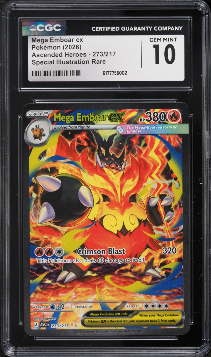 2026 Pokemon Mega Evolution Ascended Heroes SIR Mega Emboar EX #273 CGC 10 GEM MINT