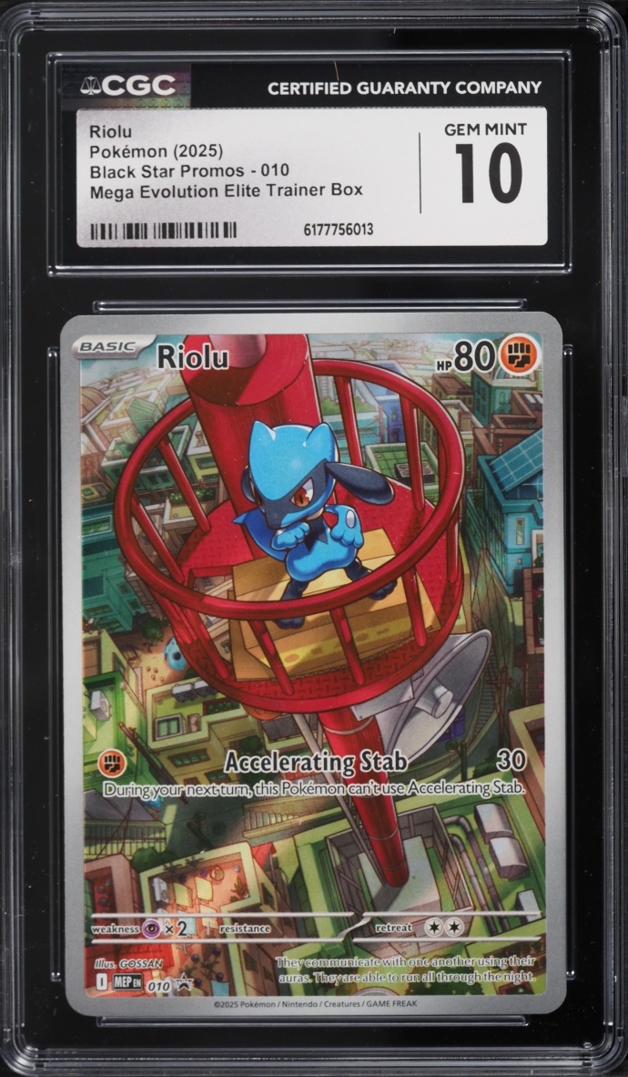 2025 Pokemon Mega Evolution Promo ETB Full Art Riolu #10 CGC 10 GEM MINT