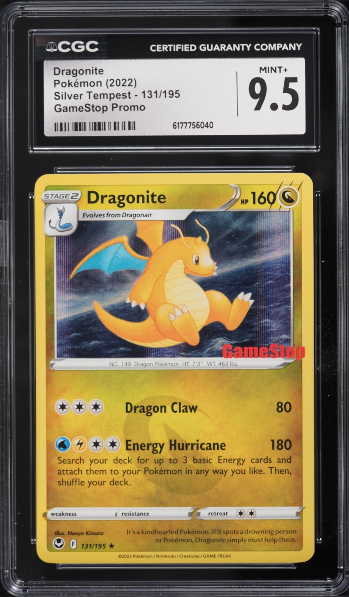 2022 Pokemon Sword & Shield Promo GameStop Silver Tempest Dragonite #131 CGC 9.5 MINT+