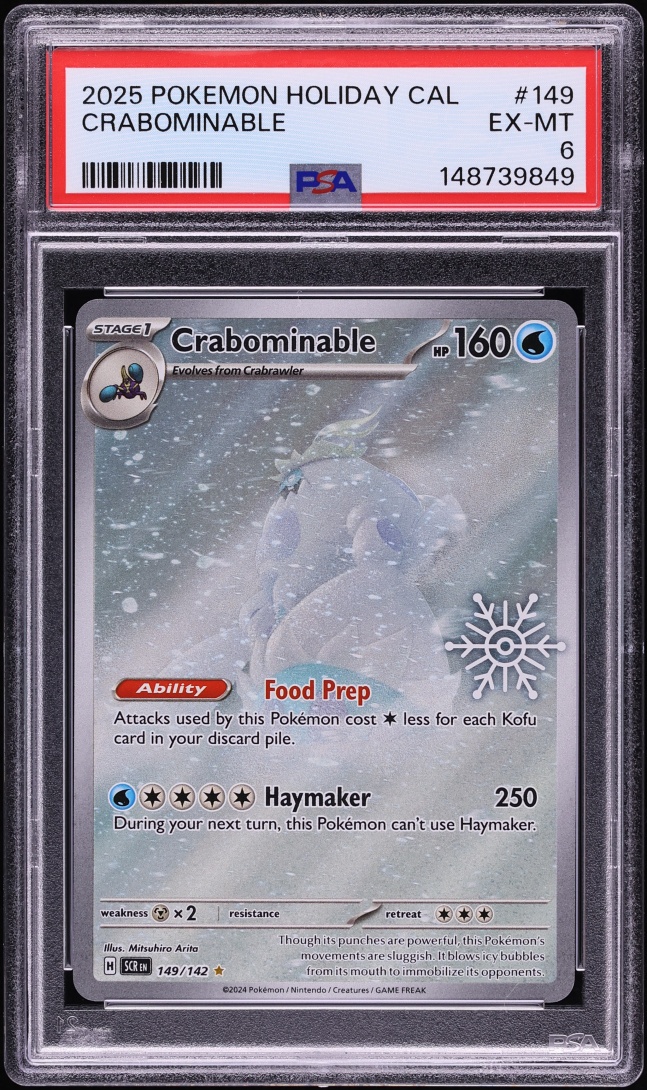 2025 Pokemon Scarlet & Violet Stellar Crown Holiday Calendar IR Crabominable #149 PSA 6 EXMT