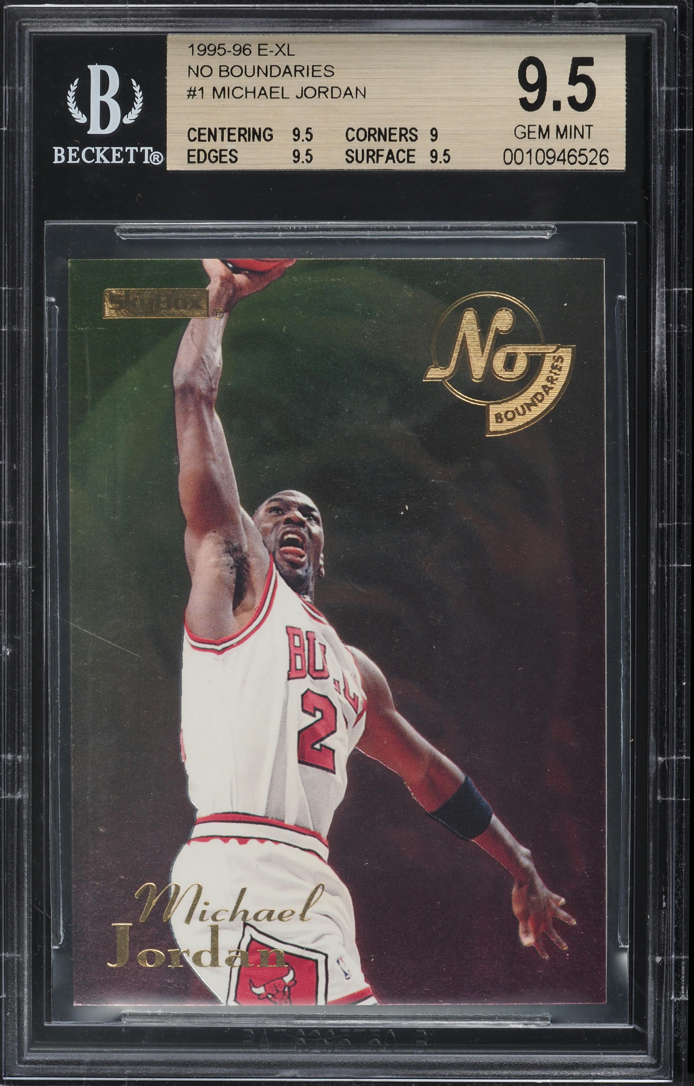 1995 Skybox E-XL No Boundaries Michael Jordan #1 BGS 9.5 GEM MINT