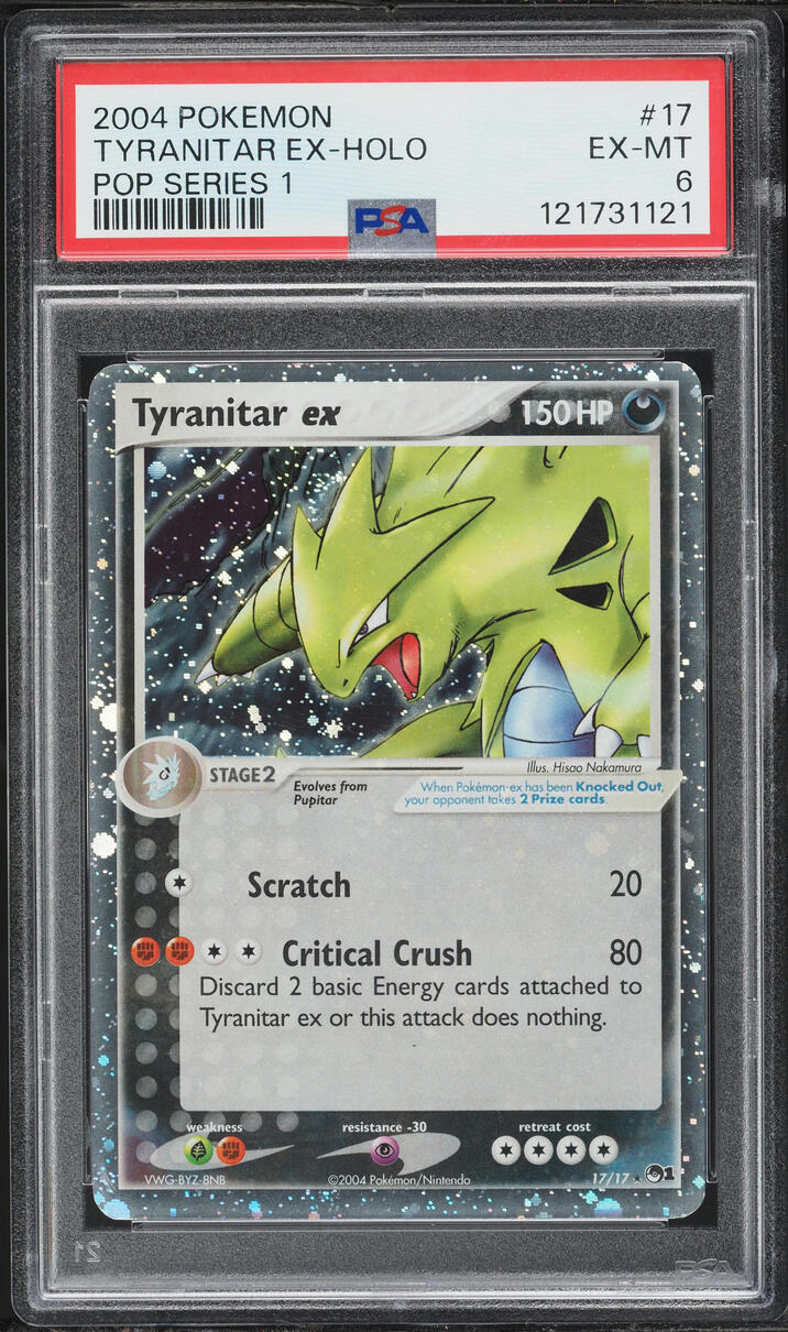 2004 Pokemon Pop Series 1 Holo Tyranitar ex #17 PSA 6 EXMT