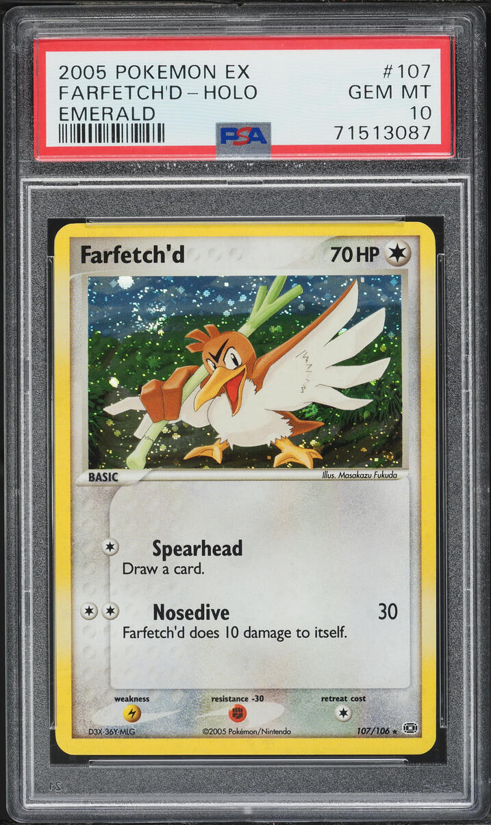 2005 Pokemon EX Emerald Holo Farfetch'd #107 PSA 10 GEM MINT