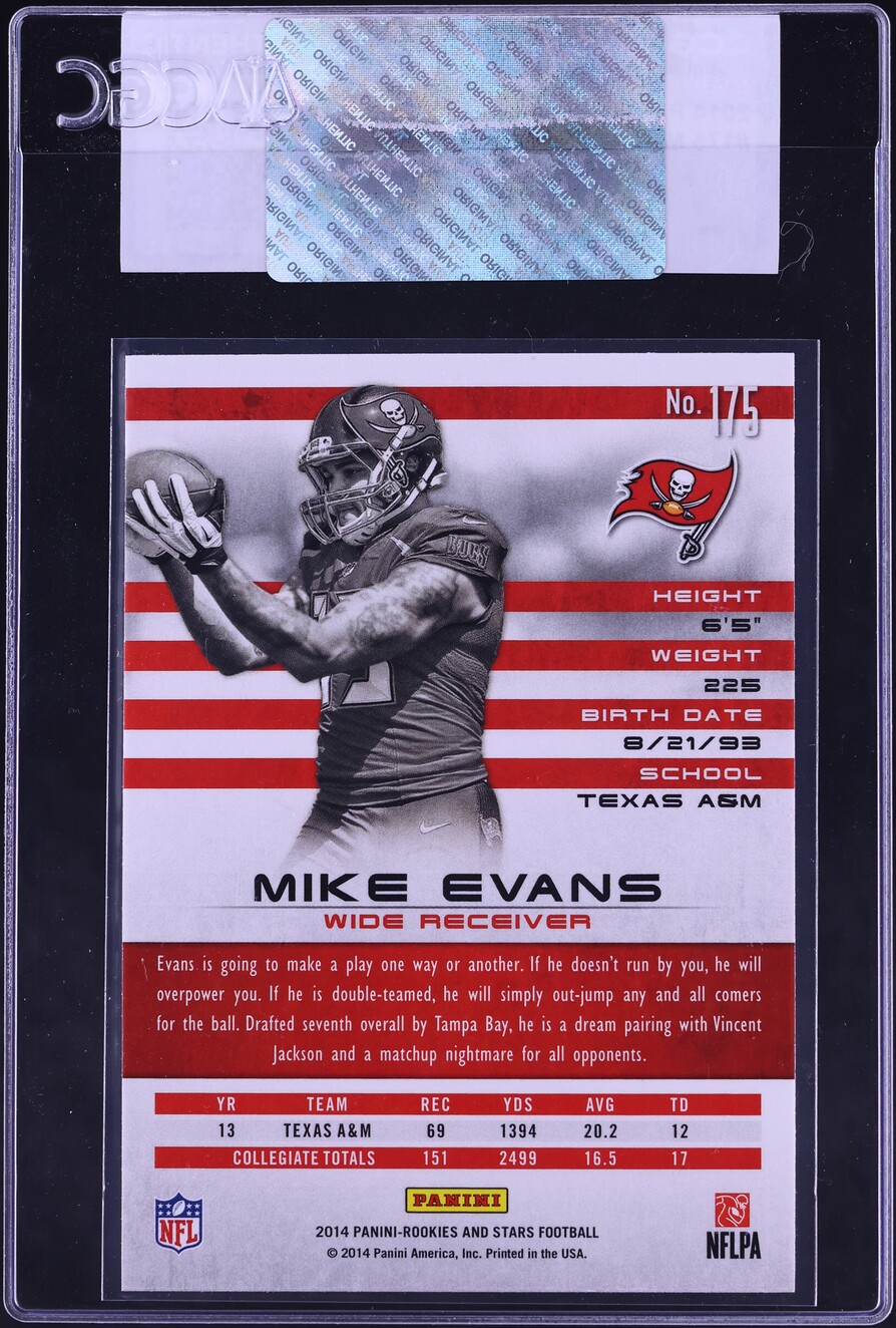 2014 Panini Rookies & Stars Mike Evans ROOKIE #175 CGC AUTH