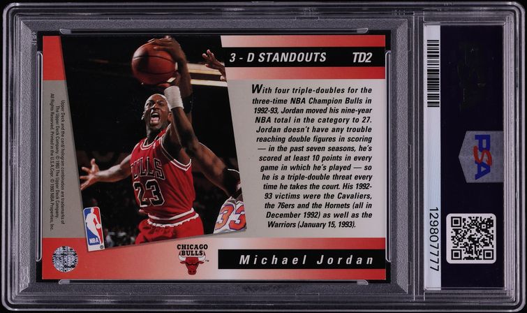 1993 Upper Deck Triple Double Hologram Michael Jordan #TD2 PSA 9 MINT