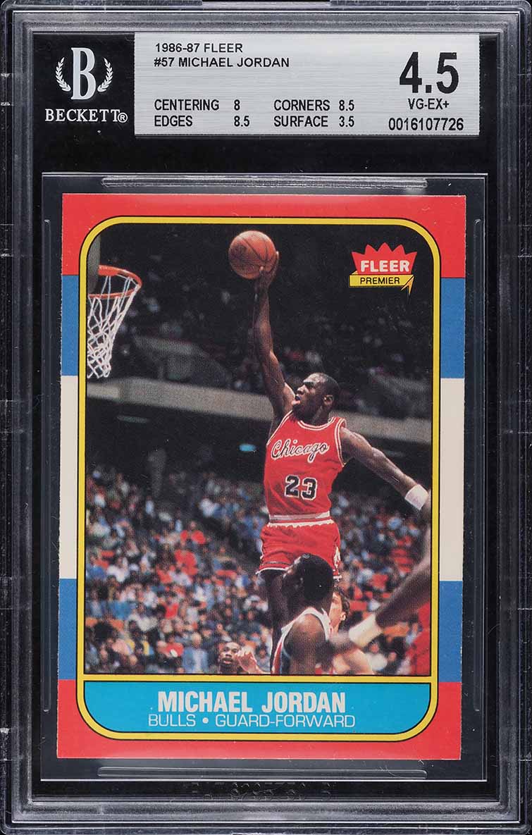 1986 Fleer Basketball Michael Jordan ROOKIE #57 BGS 4.5 VGEX+