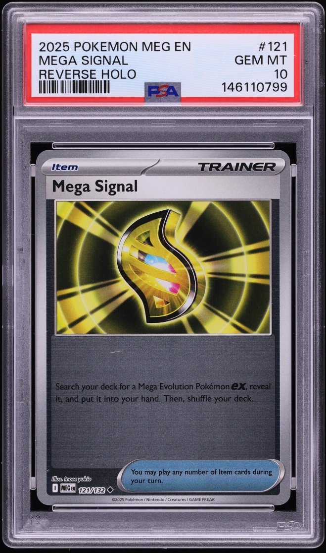2025 Pokemon Mega Evolution Reverse Holo Mega Signal #121 PSA 10 GEM MINT