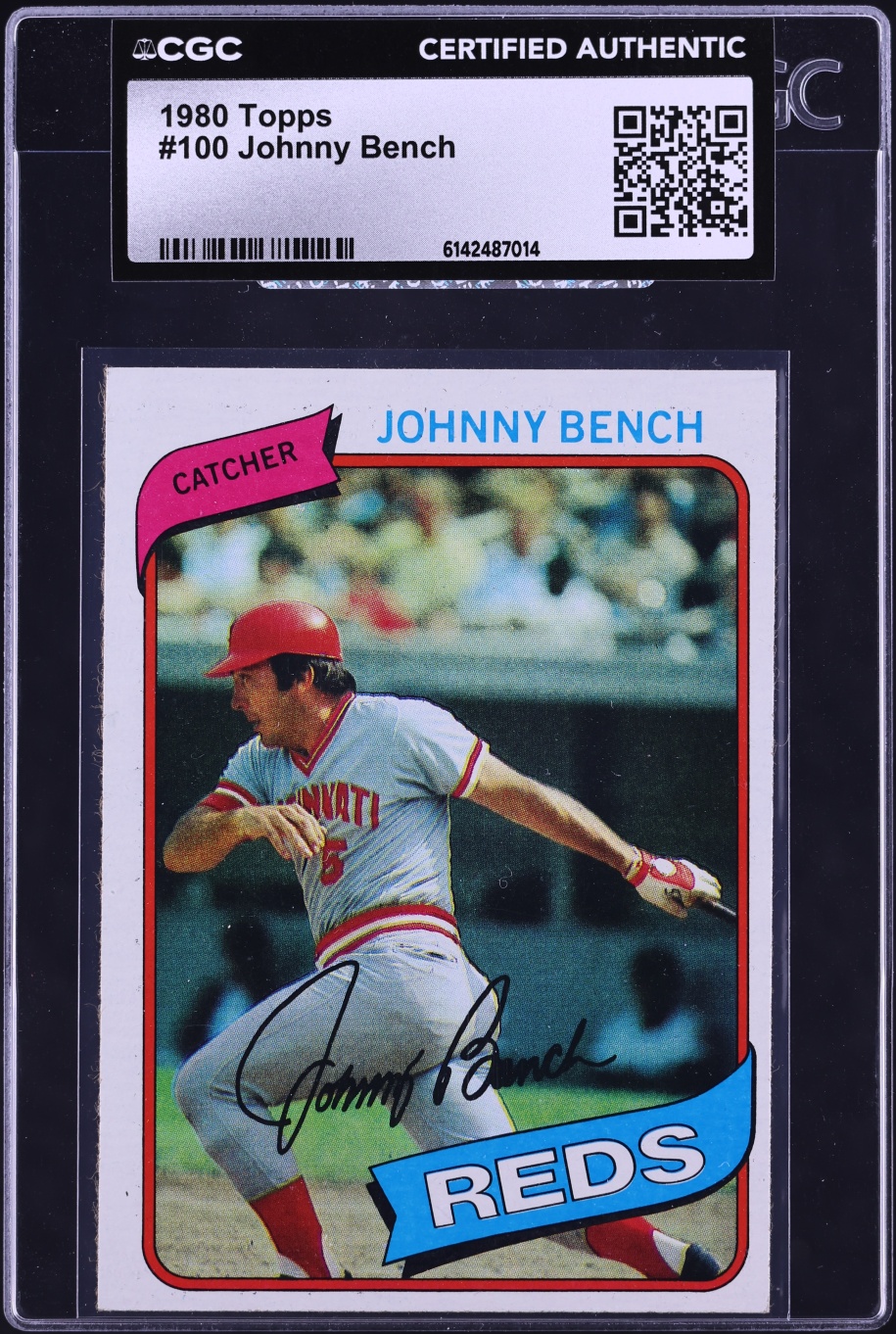 1980 Topps Johnny Bench #100 CGC AUTH
