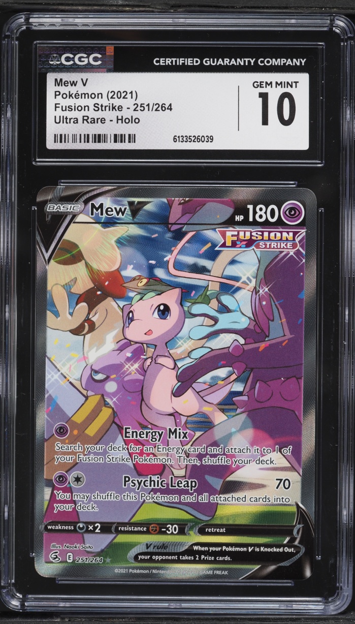 2021 Pokemon Sword & Shield Fusion Strike Alt Art Mew V #251 CGC 10 GEM MINT