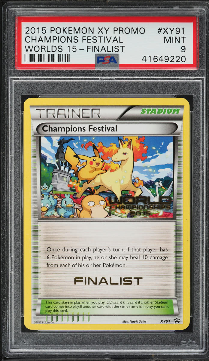 2015 Pokemon XY Black Star Promo Worlds Finalist Champions Festival #XY91 PSA 9