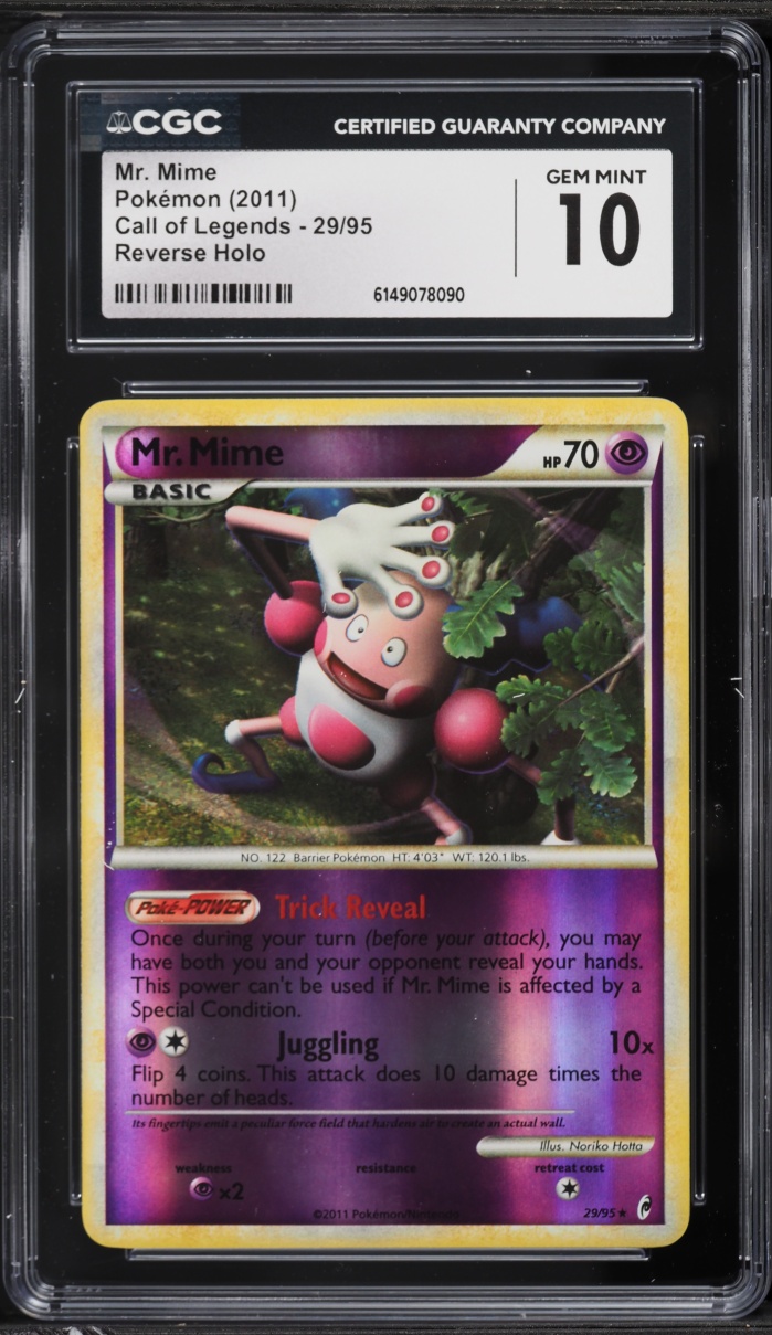 2011 Pokemon Call Of Legends Reverse Holo Mr. Mime #29 CGC 10 GEM MINT
