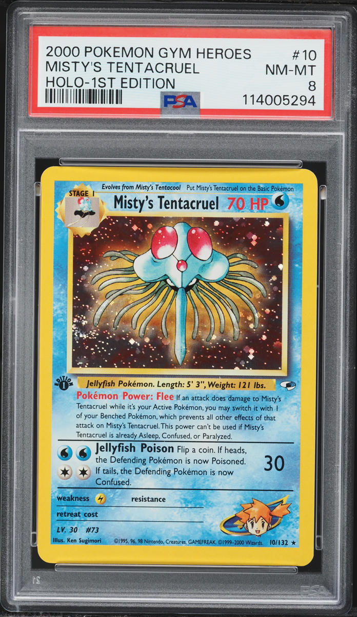 2000 Pokemon Gym Heroes 1st Edition Holo Misty's Tentacruel #10 PSA 8 NM-MT