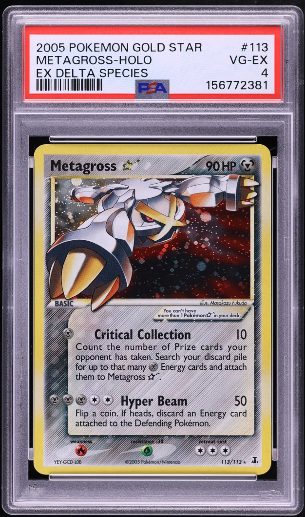 2005 Pokemon EX Delta Species Holo Metagross Gold Star #113 PSA 4 VGEX