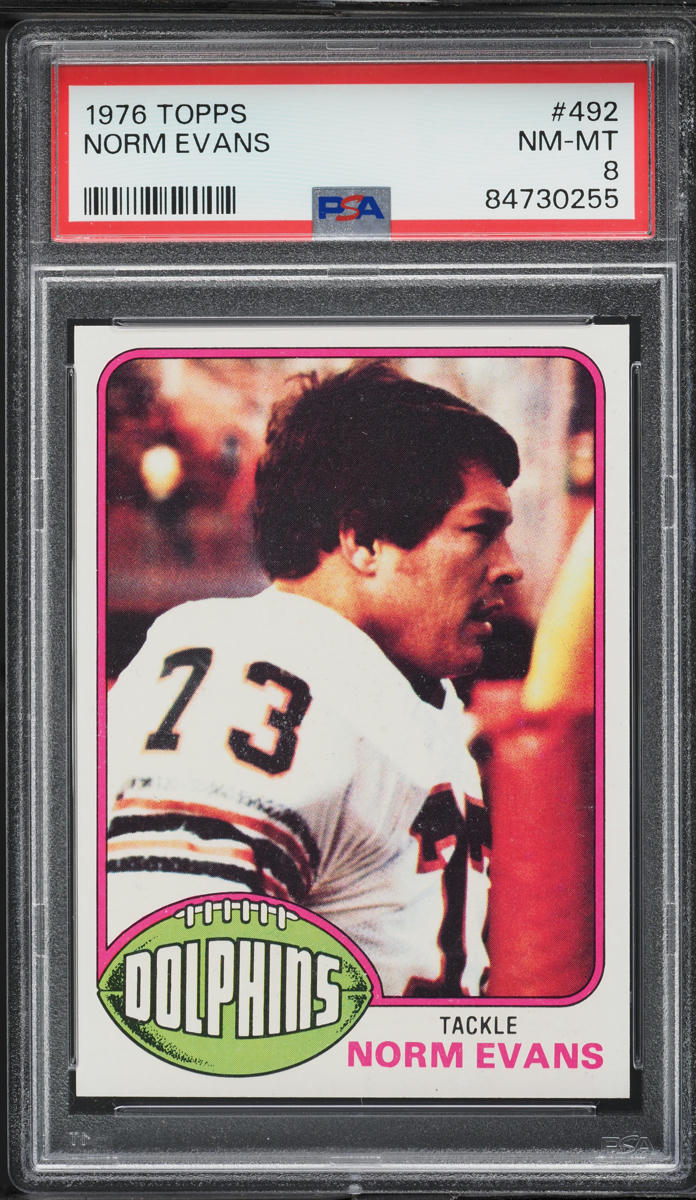 1976 Topps Football Norm Evans #492 PSA 8 NM-MT