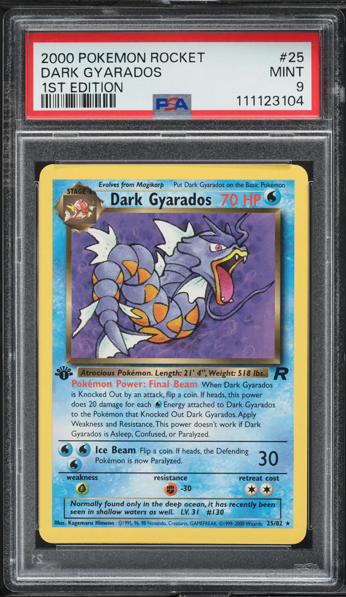 2000 Pokemon Team Rocket 1st Edition Dark Gyarados #25 PSA 9 MINT