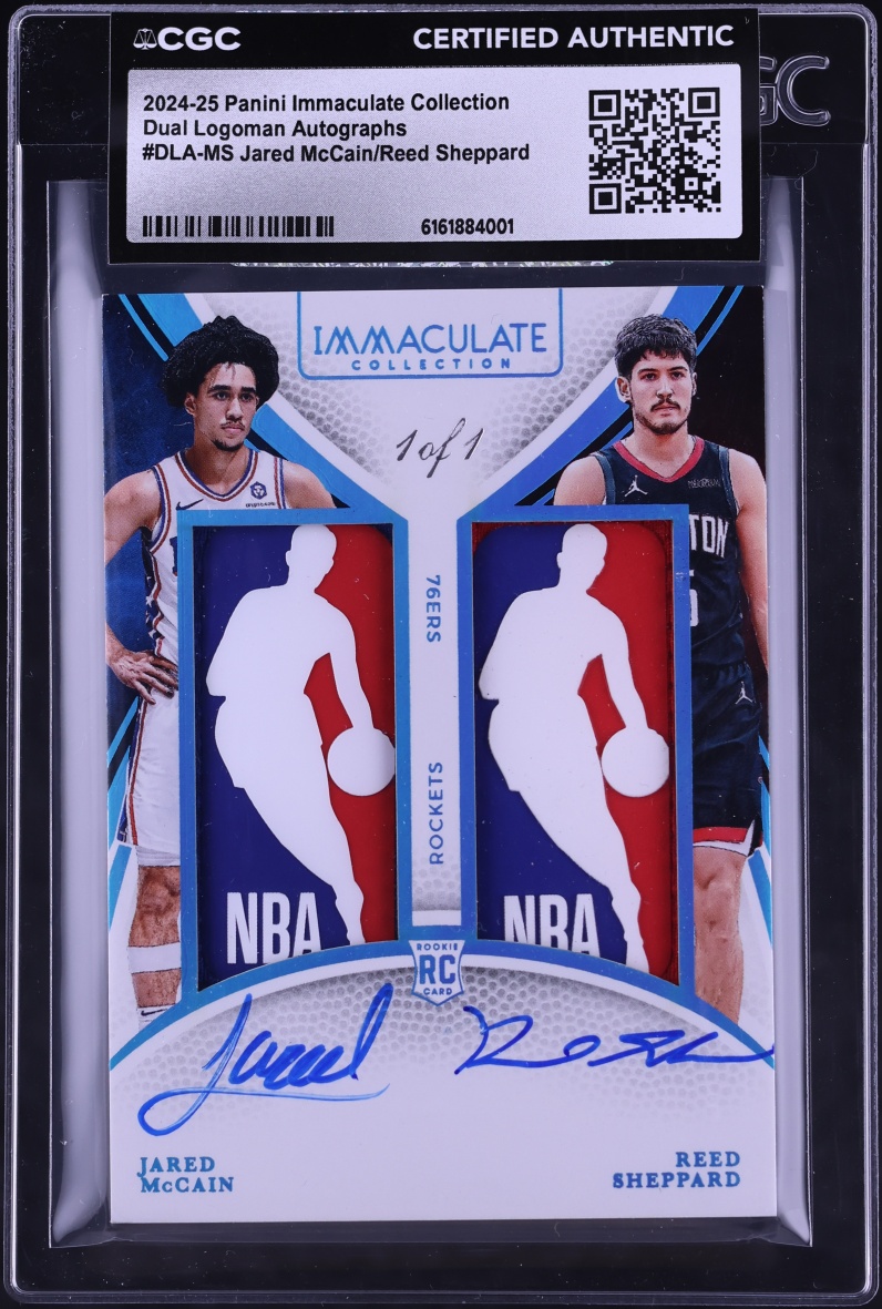 2024 Immaculate Collection Jared McCain Reed Sheppard ROOKIE LOGOMAN PATCH AUTO 1/1 CGC AUTH