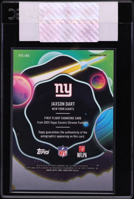 2025 Topps Chrome Cosmic First Flight Superfractor Jaxson Dart