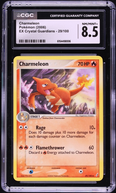 2006 Pokemon EX Crystal Guardians Charmeleon #29 CGC 8.5 NM-MT+