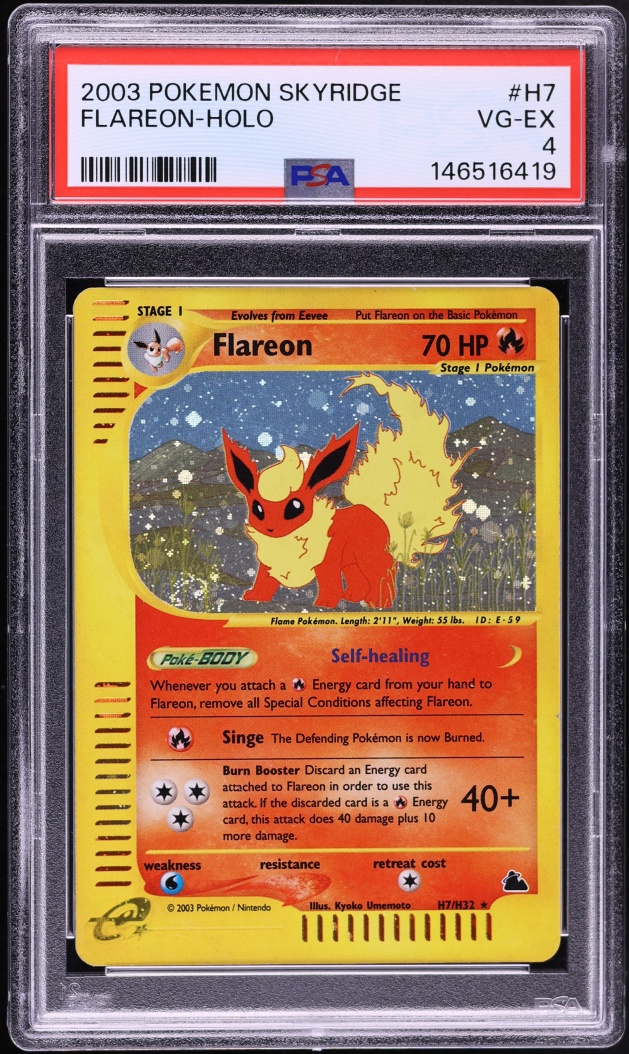 2003 Pokemon Skyridge Holo Flareon #H7 PSA 4 VGEX