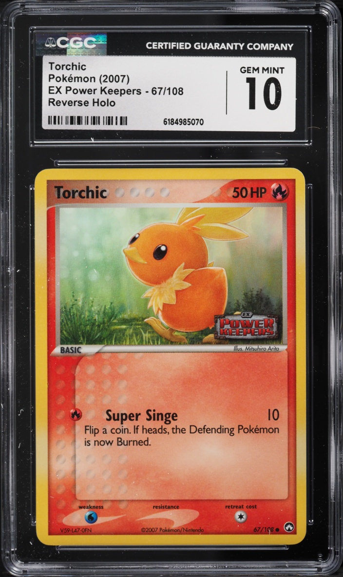 2007 Pokemon EX Power Keepers Reverse Holo Torchic #67 CGC 10 GEM MINT