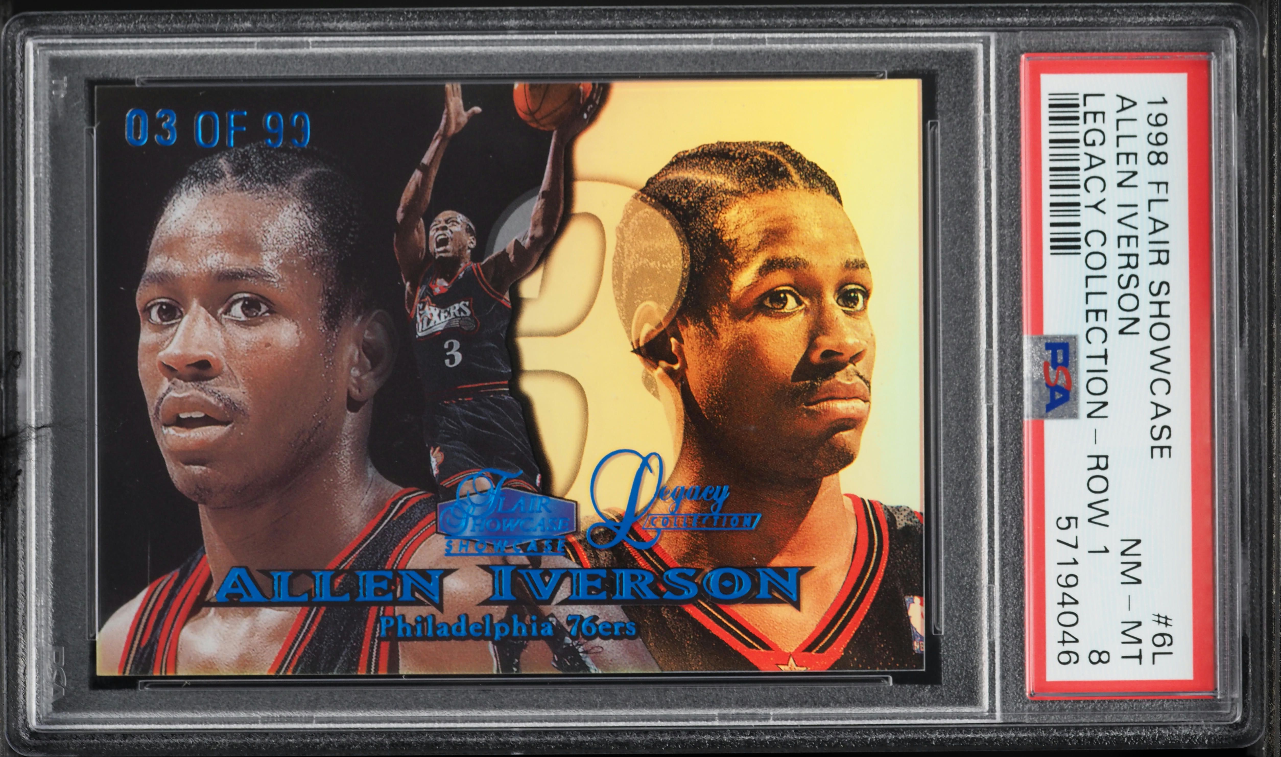 1998 Flair Showcase Legacy Collection Row 1 Allen Iverson /99 #6L