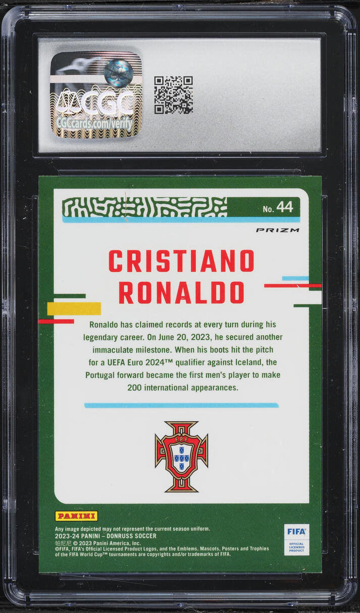 2023 Donruss Optic Argyle Cristiano Ronaldo #44 CGC 10 GEM MINT