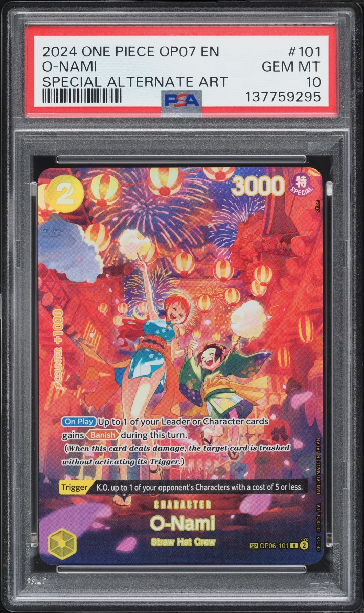 2024 One Piece 500 Years In The Future Special Alt Art O-Nami #OP06-101 PSA 10 GEM MINT
