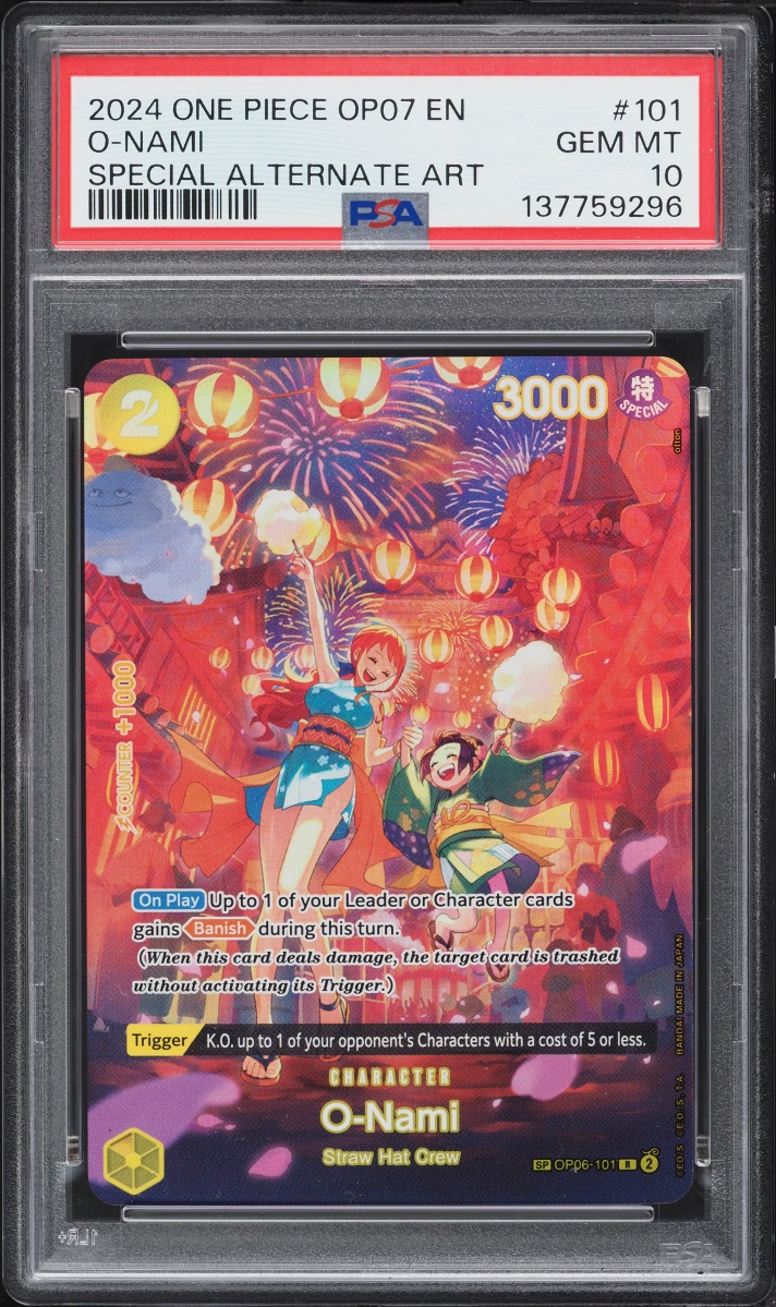 2024 One Piece 500 Years In The Future Special Alt Art O-Nami #OP06-101 PSA 10 GEM MINT