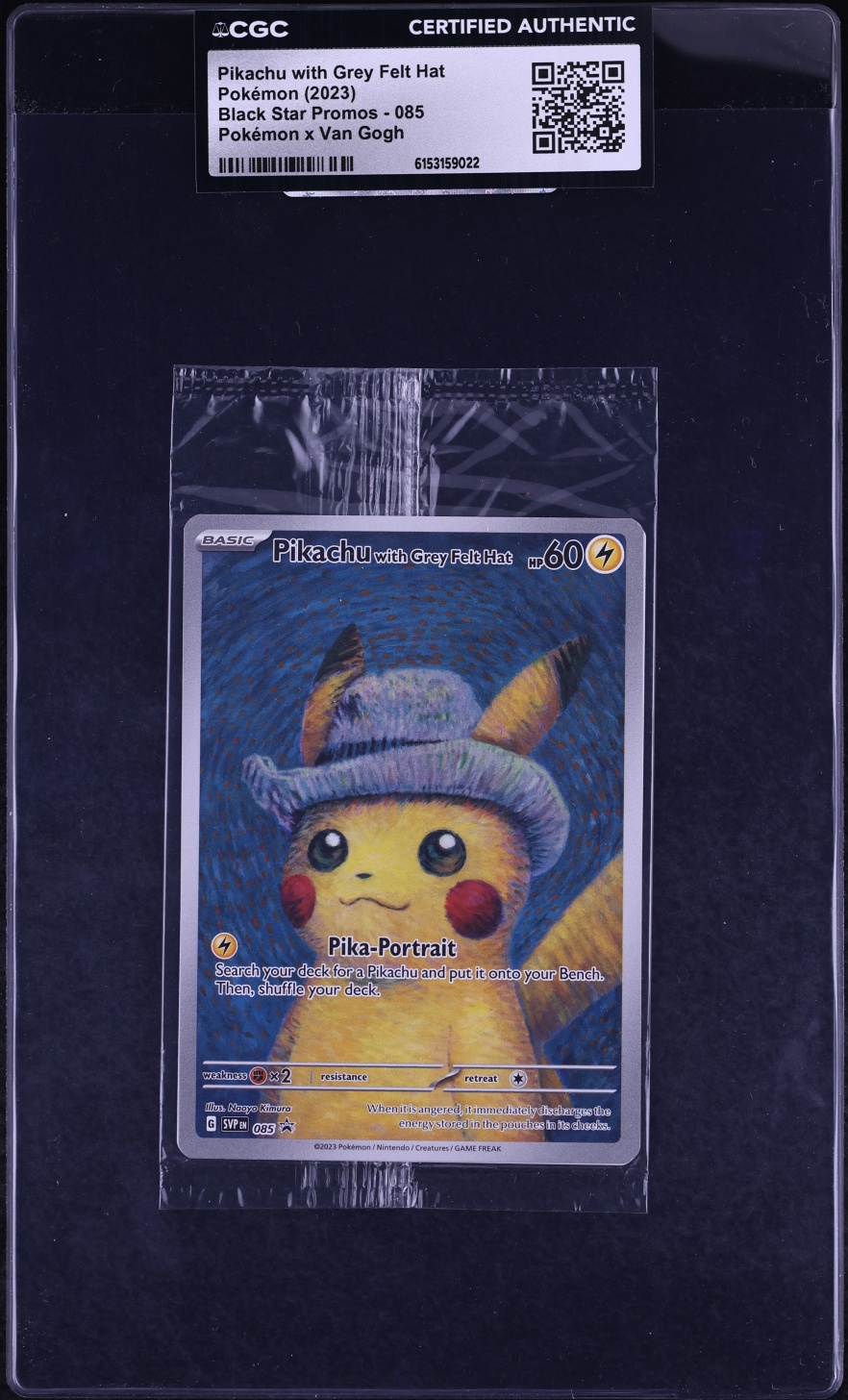 2023 Pokemon Scarlet & Violet Promo Van Gogh Full Art Pikachu With Grey Felt Hat #85 CGC AUTH