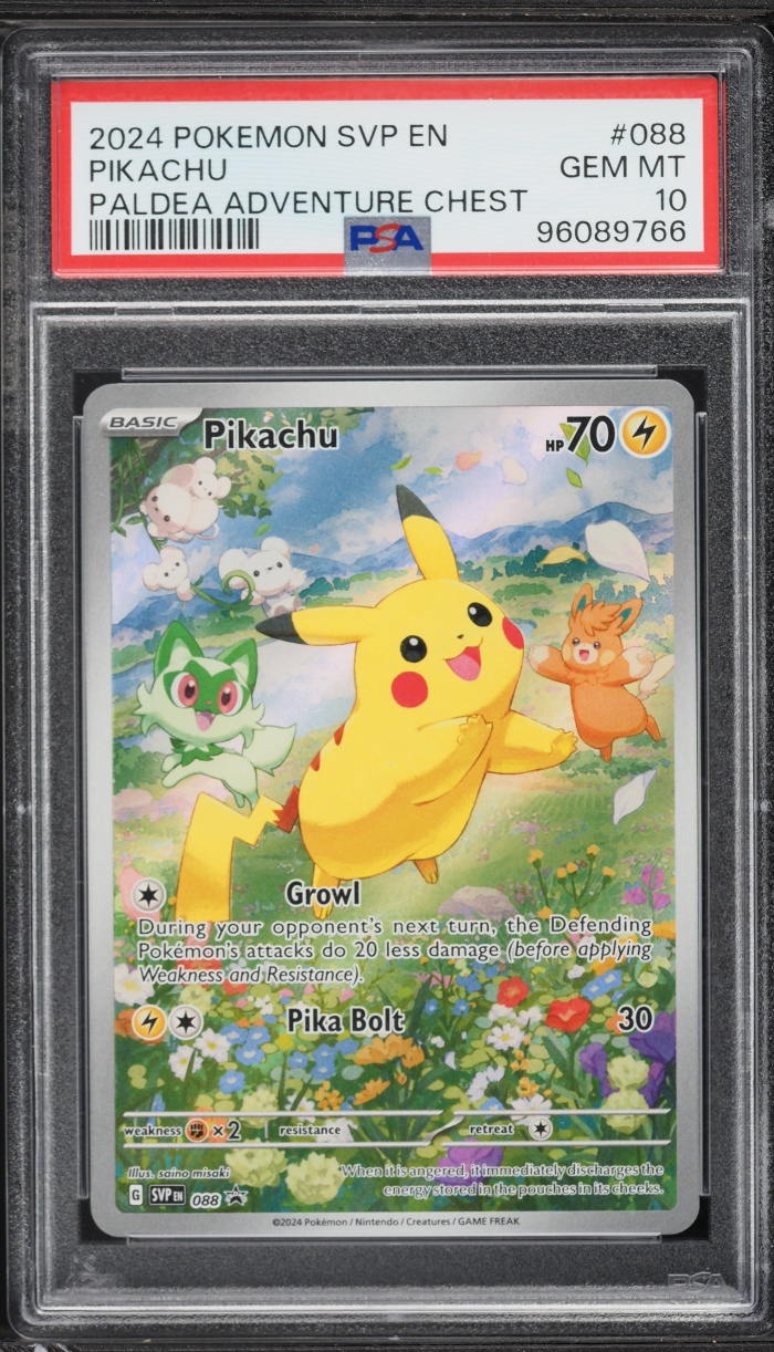 2024 Pokemon Scarlet & Violet Promo Paldea Adventure Chest Full Art Pikachu #88 PSA 10 GEM MINT