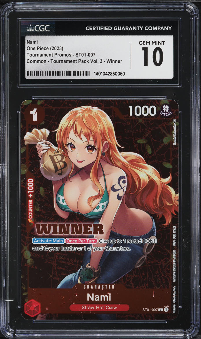 2023 One Piece Promo Tournament Pack Vol 3 Winner Nami #ST01-007 CGC 10 GEM MINT