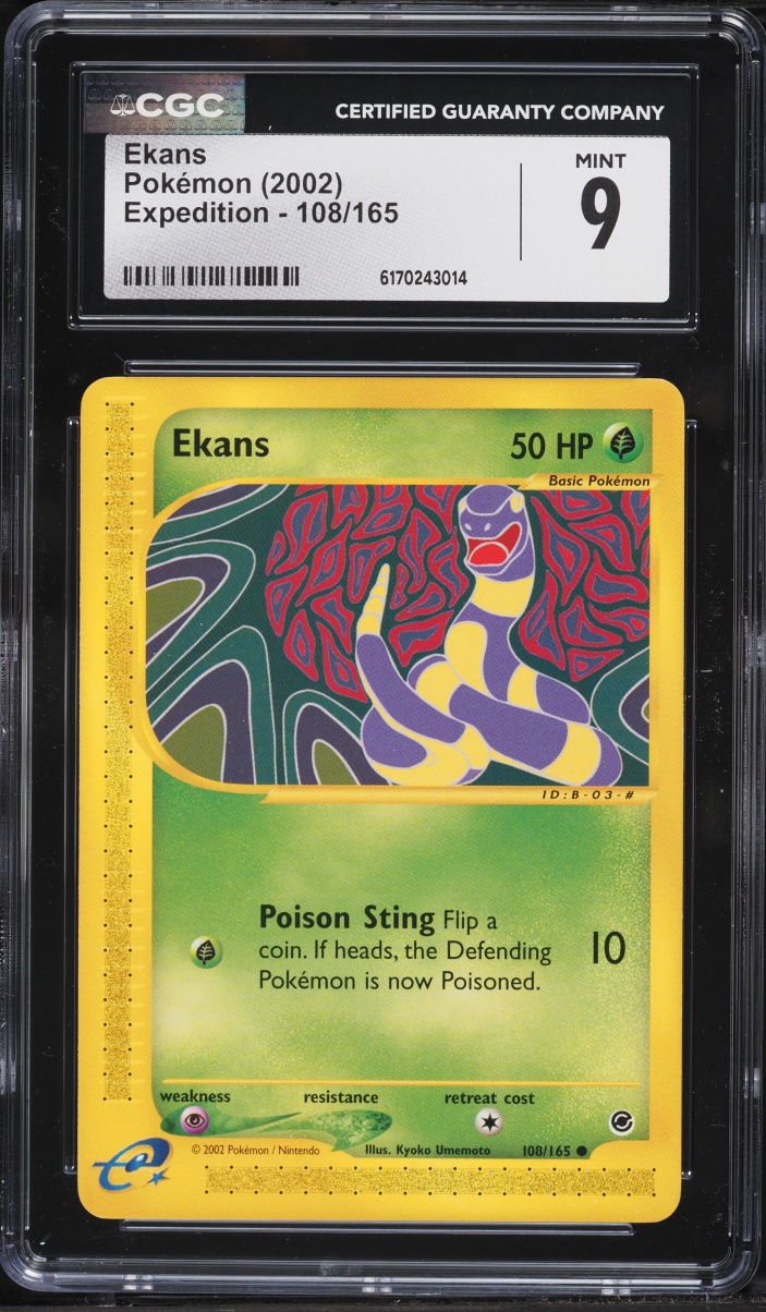 2002 Pokemon Expedition Ekans #108 CGC 9 MINT