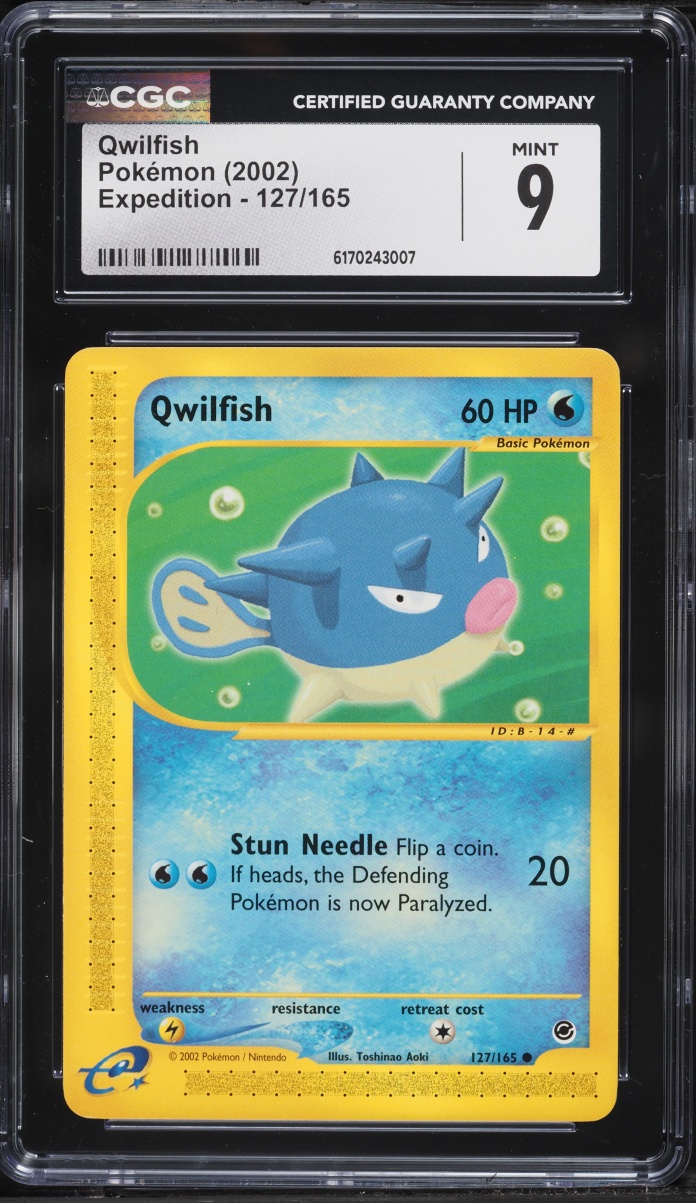 2002 Pokemon Expedition Qwilfish #127 CGC 9 MINT