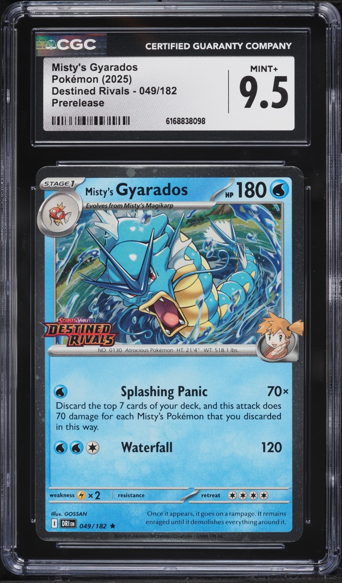 2025 Pokemon Scarlet & Violet Destined Rivals Prerelease Misty's Gyarados #49 CGC 9.5 MINT+