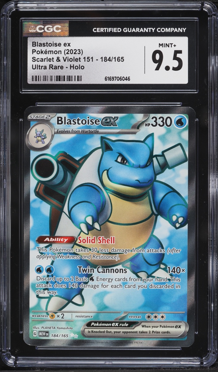 2023 Pokemon Scarlet & Violet 151 Full Art Blastoise ex #184 CGC 9.5 MINT+