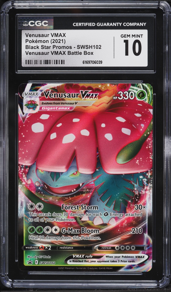 2021 Pokemon Sword & Shield Promo Battle Box Full Art Venusaur VMAX #SWSH102 CGC 10 GEM MINT