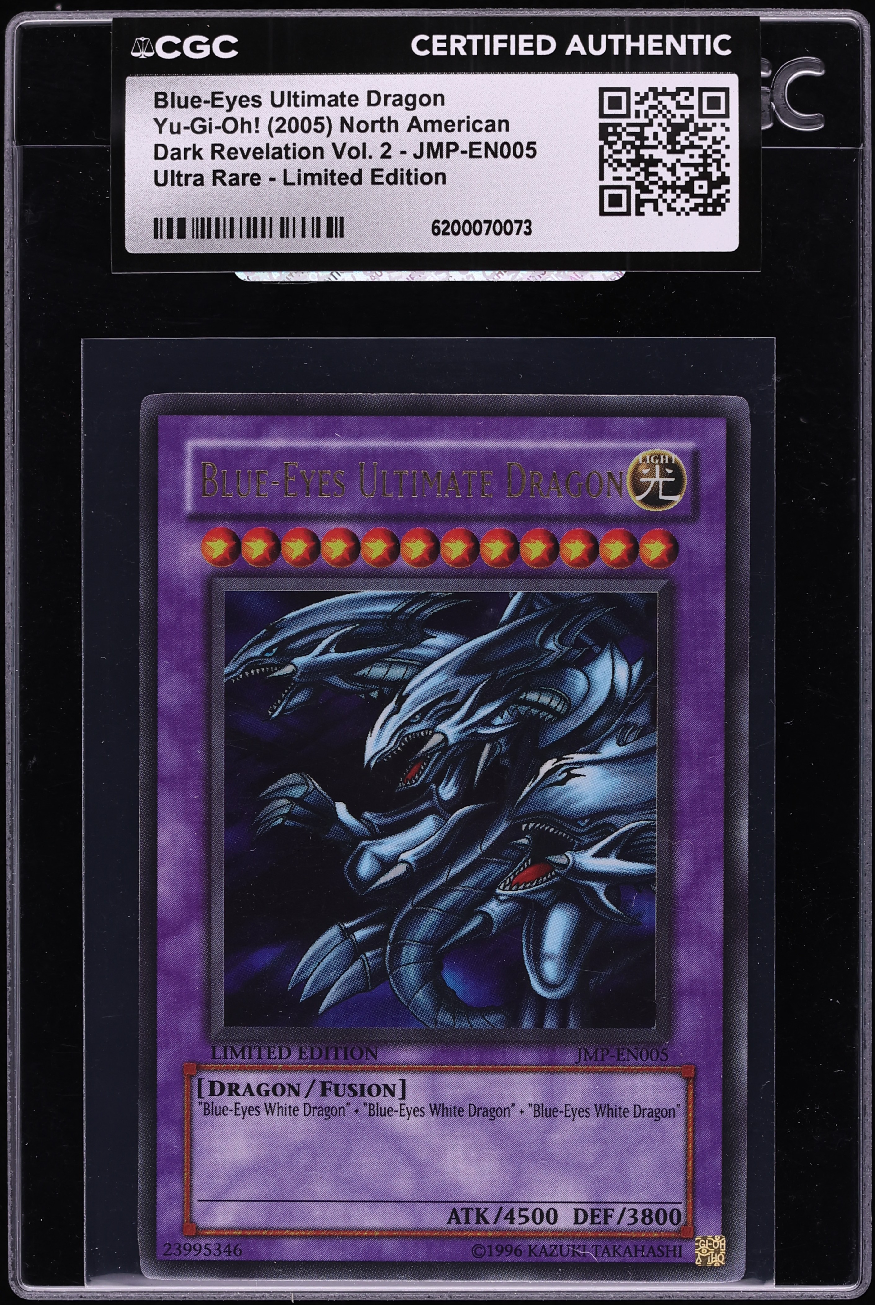 2005 Yu-Gi-Oh! JMP Limited Edition Ultra Rare Blue-Eyes Ultimate Dragon #JMP-EN005 CGC AUTH