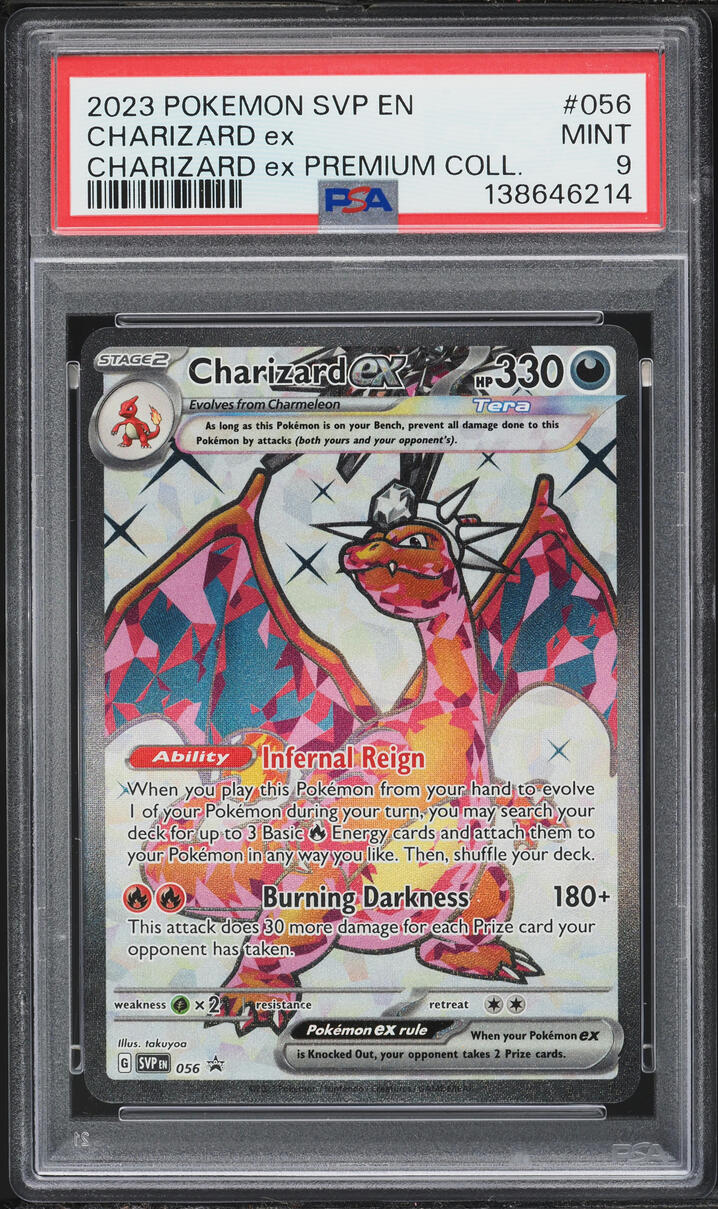 2023 Pokemon Scarlet & Violet Promo Premium Collection Full Art Charizard ex #56 PSA 9 MINT