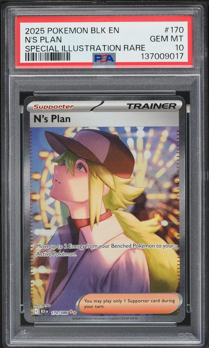 2025 Pokemon Scarlet & Violet Black Bolt SIR N's Plan #170 PSA 10 GEM MINT