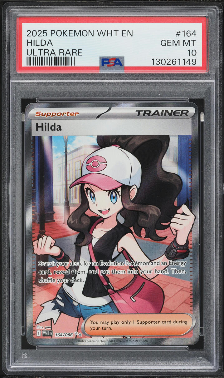 2025 Pokemon Scarlet & Violet White Flare Full Art Hilda #164 PSA 10 GEM MINT