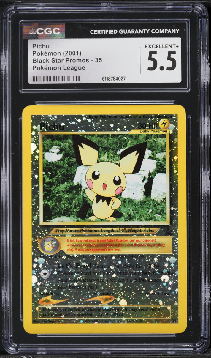 2001 Pokemon League Promo Pichu #35 CGC 5.5 EX+
