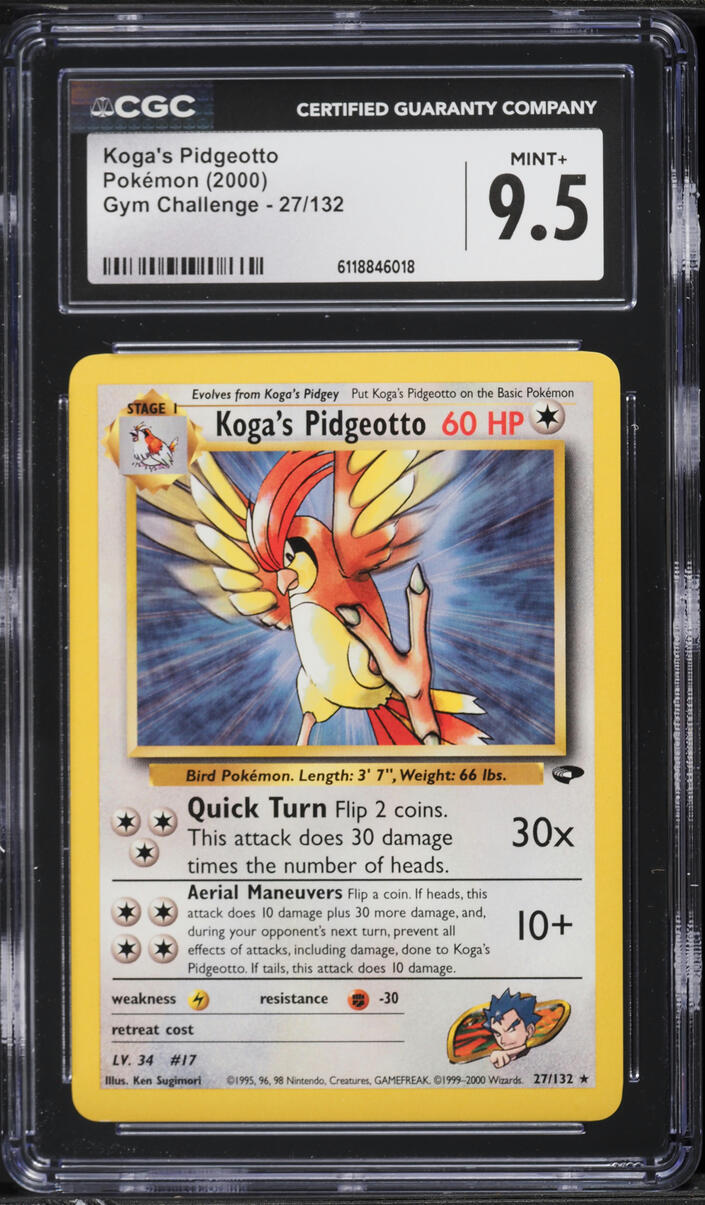 2000 Pokemon Gym Challenge Koga's Pidgeotto #27 CGC 9.5 MINT+