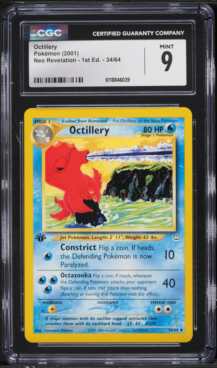 2001 Pokemon Neo Revelation 1st Edition Octillery #34 CGC 9 MINT