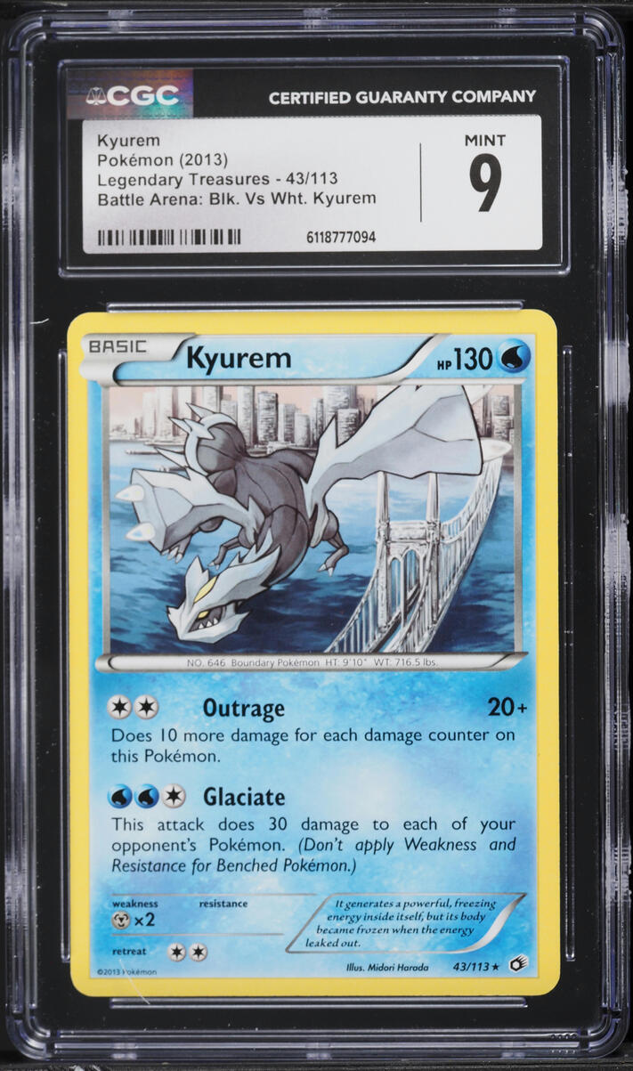 2013 Pokemon Black & White Legendary Treasures Battle Arena Black Vs White Kyurem #43 CGC 9