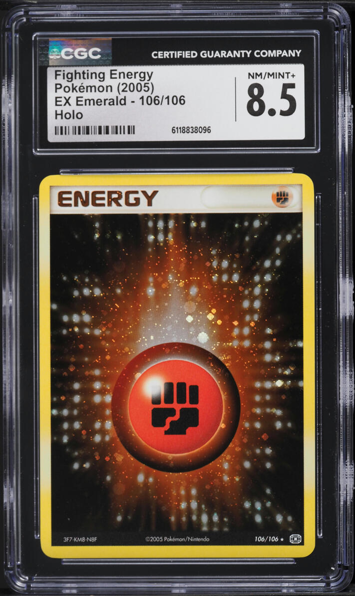 2005 Pokemon EX Emerald Holo Fighting Energy #106 CGC 8.5 NM-MT+