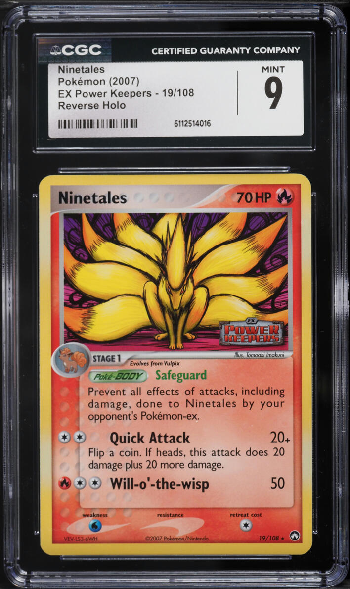 2007 Pokemon EX Power Keepers Reverse Holo Ninetales #19 CGC 9 MINT