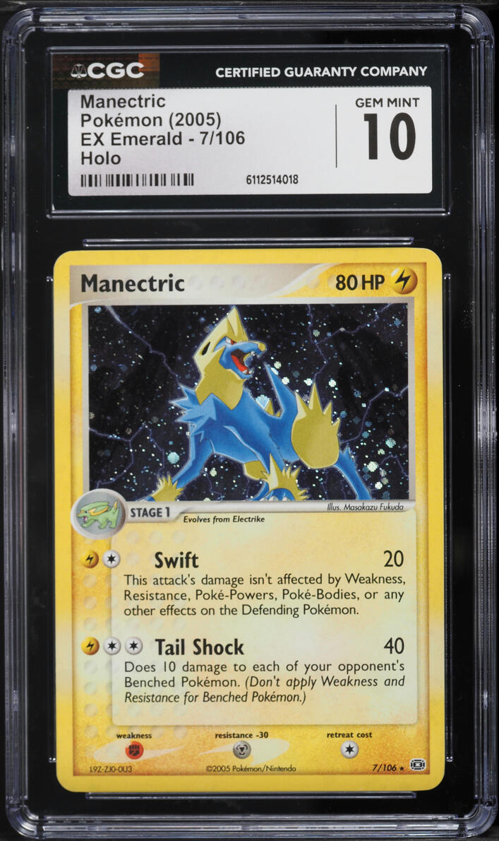 2005 Pokemon EX Emerald Holo Manectric #7 CGC 10 GEM MINT