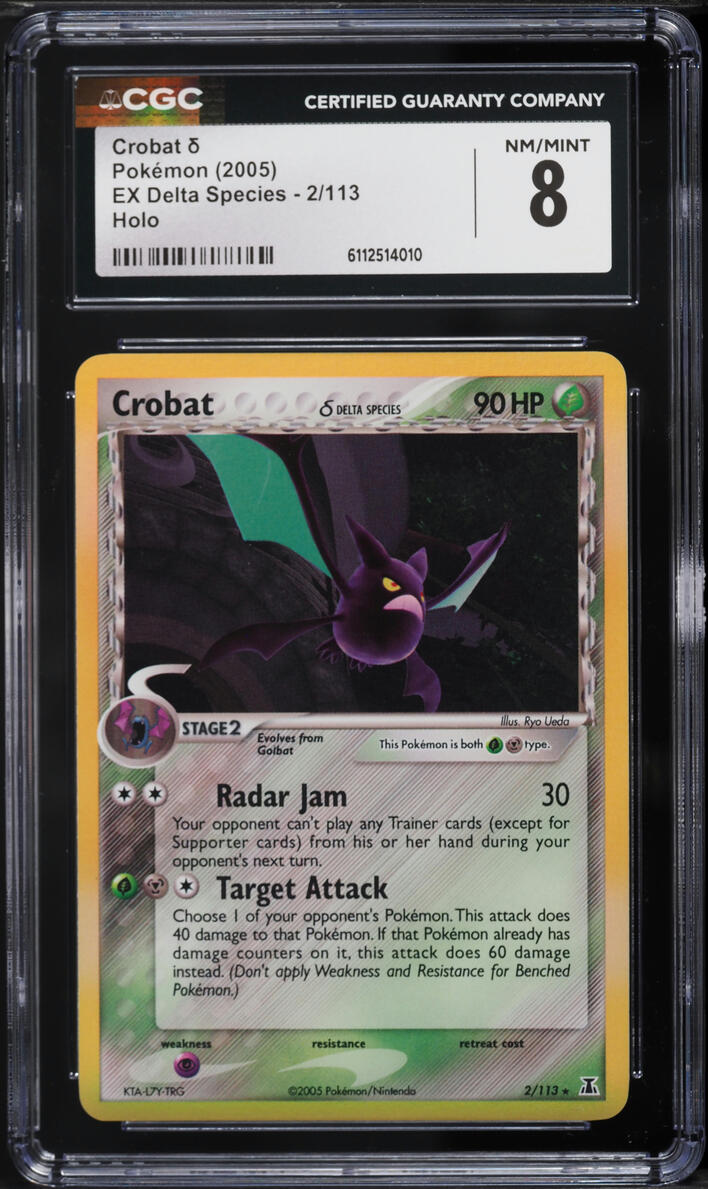 2005 Pokemon EX Delta Species Holo Crobat #2 CGC 8 NM-MT