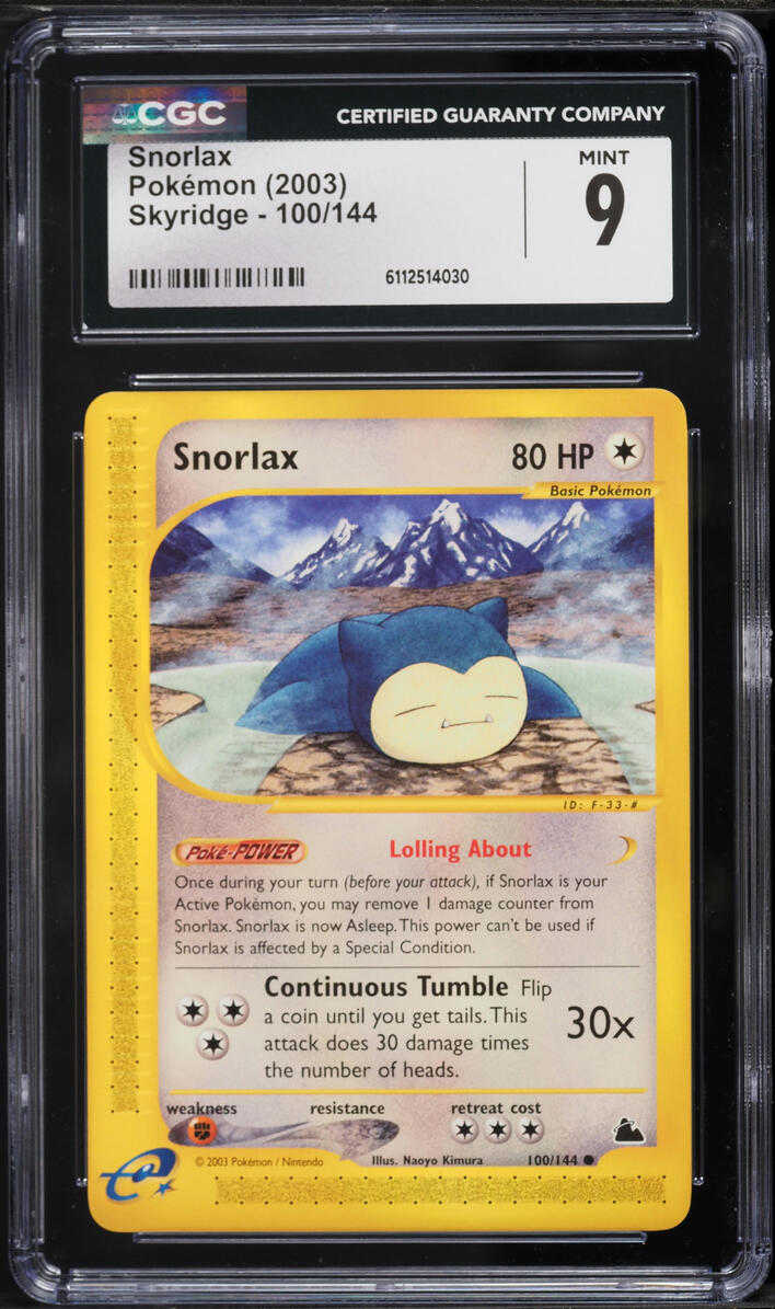 2003 Pokemon Skyridge Snorlax #100 CGC 9 MINT